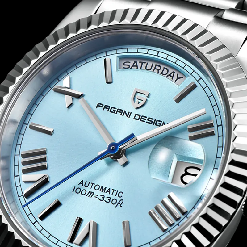 Pagani Design PD-1752 Day-Date Ice Blue Dial Men's Watch